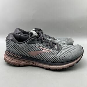 Brooks Adrenaline GTS 20 Running Shoes Women 8.5 Gray Pink Comfort Low Sneakers